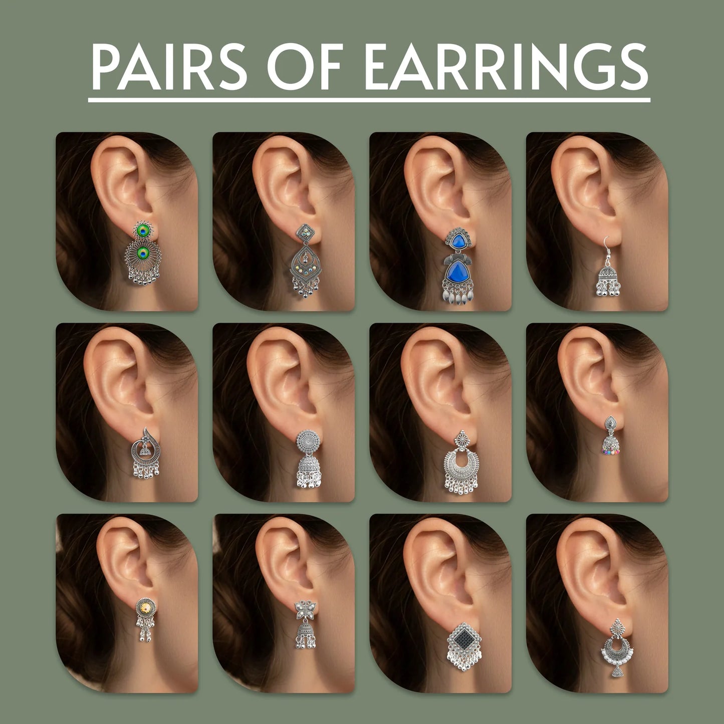 Royal Roots Oxidized Jhumki Set with Gift Box – Classic Indian Charm