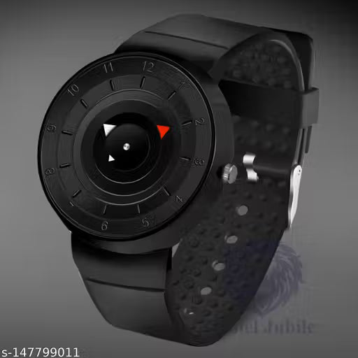 Arrow Black Minimalist Analog Watch for Men & Boys – Silicone Strap, Sporty Designer Edition