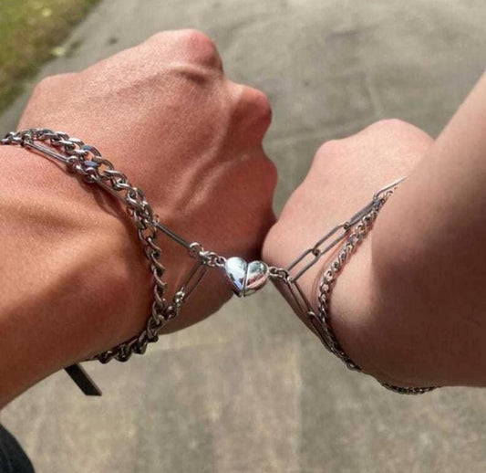 Valentine Special Men’s Chain Bracelet – Adjustable Brass Plated Alloy with Agate Stone | Romantic Gift for Him