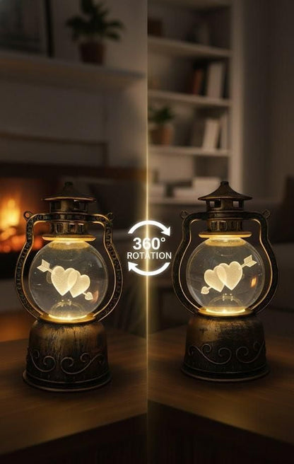 Romantic Crystal Ball Lamp with Heart Design – LED Decorative Night Light for Valentine’s Day & Home Décor
