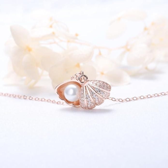 Oyster Pearl Shell Pendant Gold Plated Necklace for Women – Elegant & Timeless Jewelry