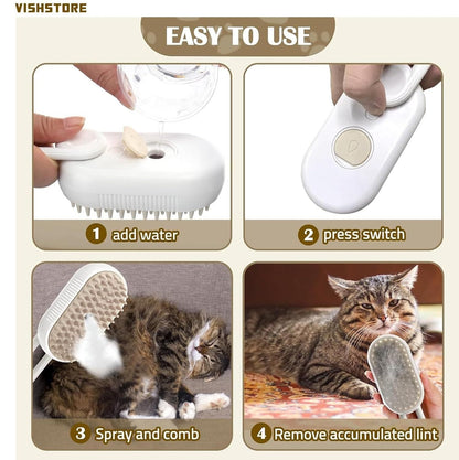 Pet Steam Grooming Brush