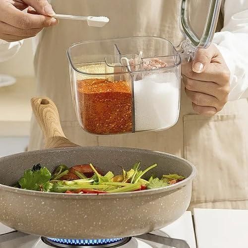 Transparent 5-Section Kitchen Spice Box