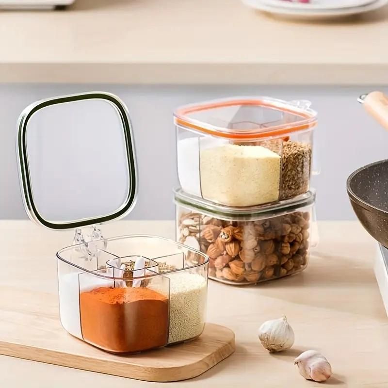 Transparent 5-Section Kitchen Spice Box