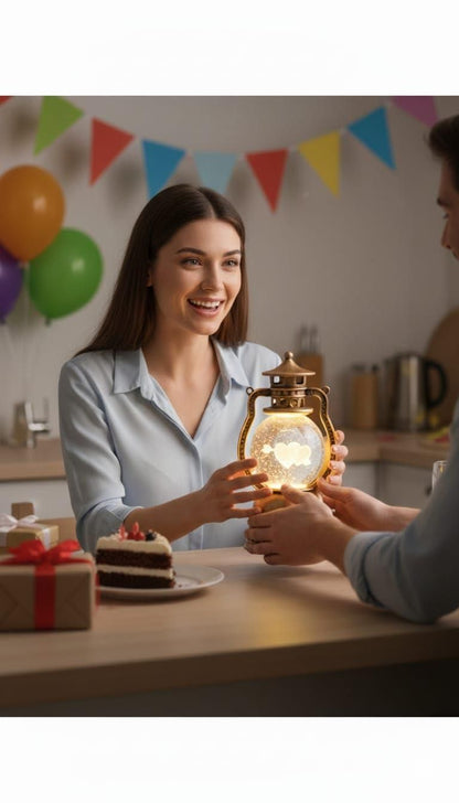 Romantic Crystal Ball Lamp with Heart Design – LED Decorative Night Light for Valentine’s Day & Home Décor