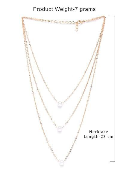 Gold Plated Layered Pearl Necklace for Women – Elegant Party & Everyday Wear Jewelry