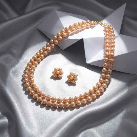 Brown Pearl Necklace Set