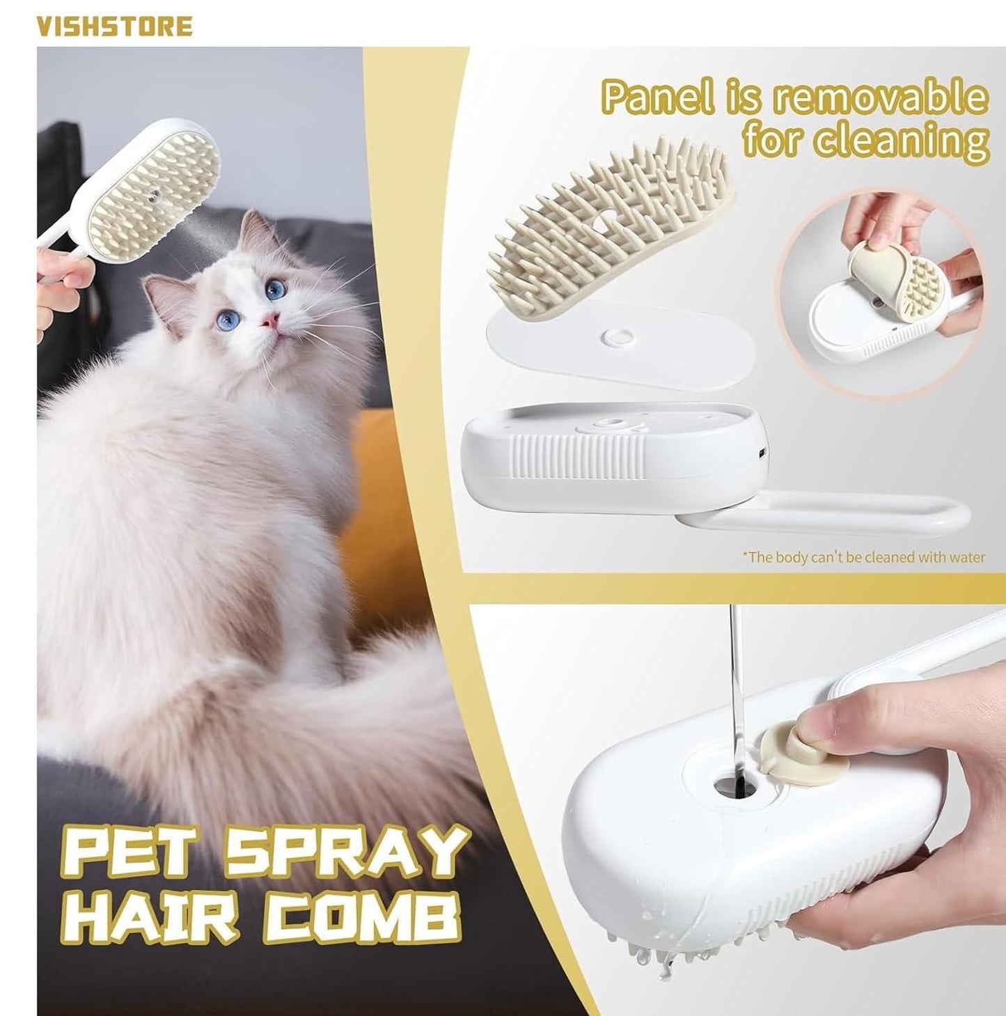 Pet Steam Grooming Brush