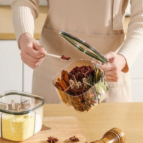 Transparent 5-Section Kitchen Spice Box