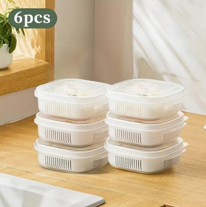 6-Piece Fridge Storage Organizer Set – Stackable, Space-Saving Kitchen Containers